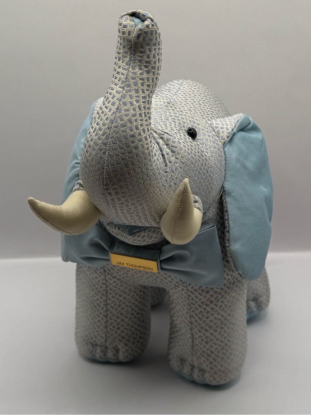 Rare Vtg Jim Thompson Thai Silk Elephant Plush Stuffed Animal Good Luck Decor
